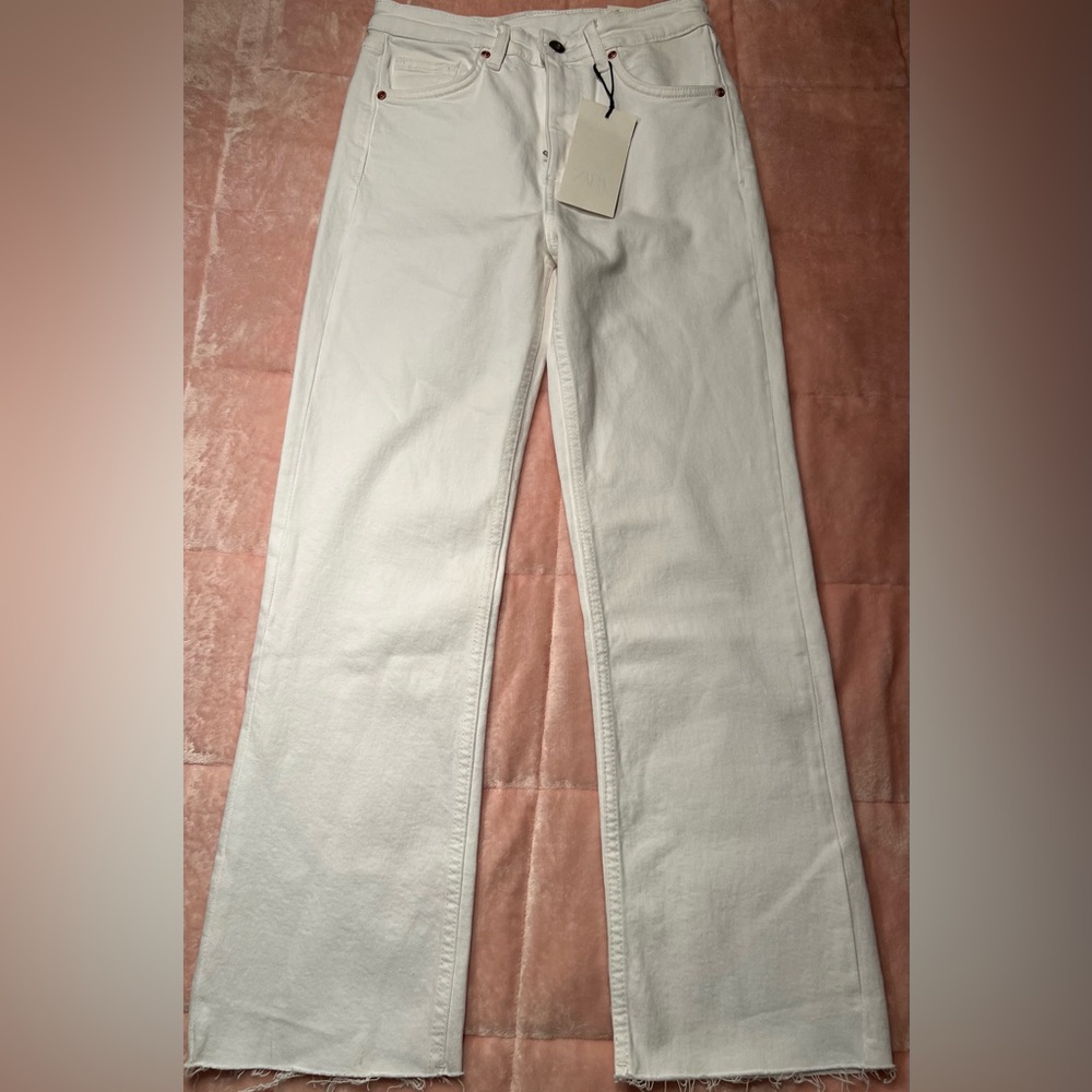 Zara Women's White Flare Jeans